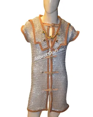 Aluminum Front Close Chainmail Roman Hamata Flat Riveted Chest 40